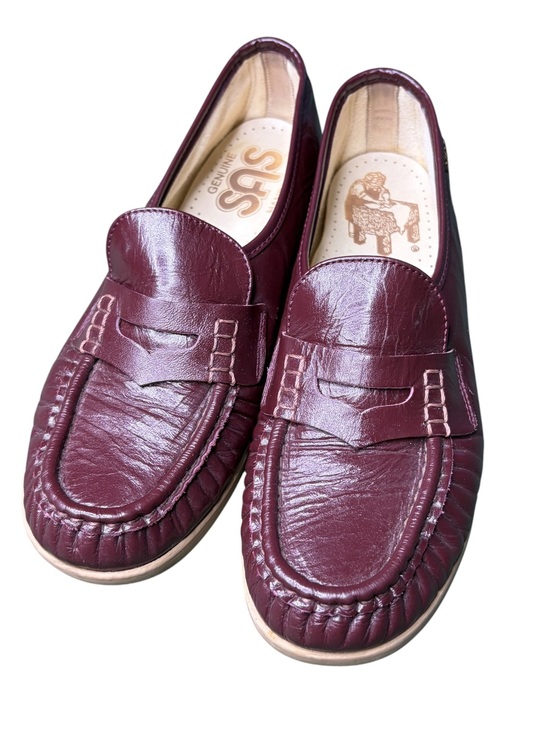 SAS Other - SAS Women’s Vintage Hand-sewn Wine Red Slip On Penny Loafers (SEE DESCRIPTION)
